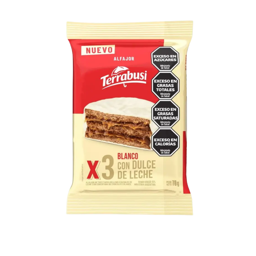 Alfajor terrabusi ddl bco triple 70g