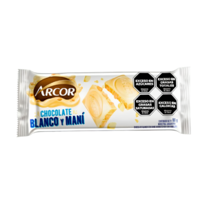 Chocolate taleta arcor maní blanco 95g