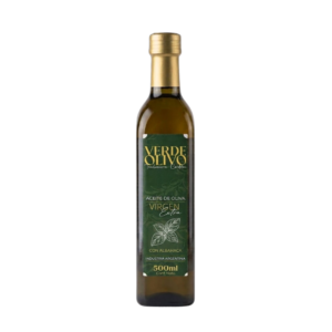 Aceite de oliva Verde oliva saborizada albahaca botella de vidrio 500ml